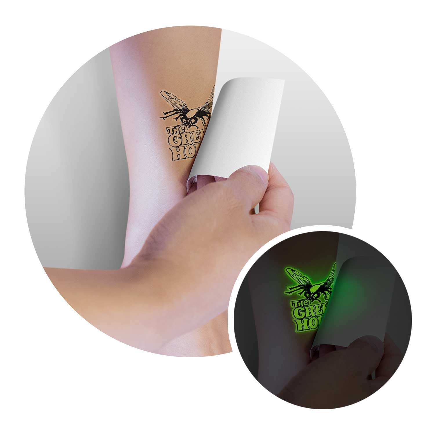 113185 – Temporary Tattoo Glow in the Dark – 51mm x 51mm