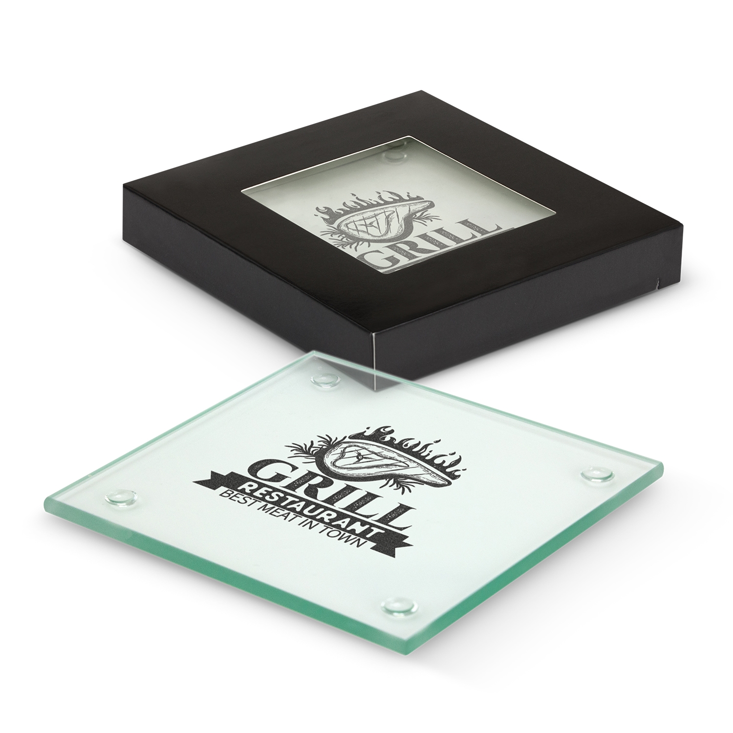 116394 - Venice Glass Coaster - Set of 2 - Square
