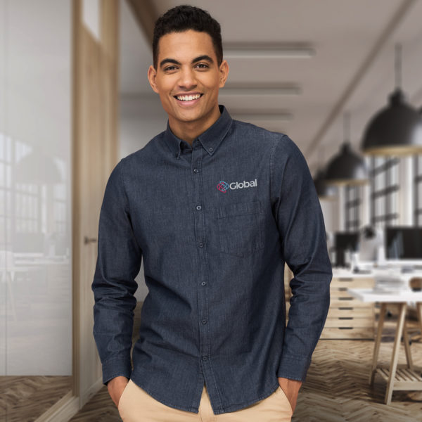 120010 - SOLS Barry Men's Denim Shirt - Image 4