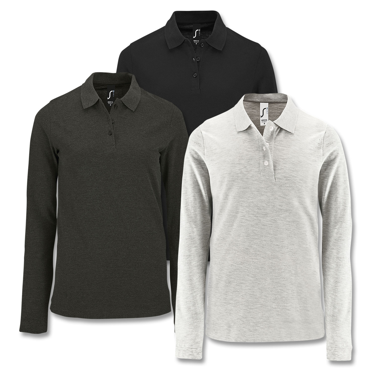 121711 - SOLS Perfect Women's Long Sleeve Polo - Image 5