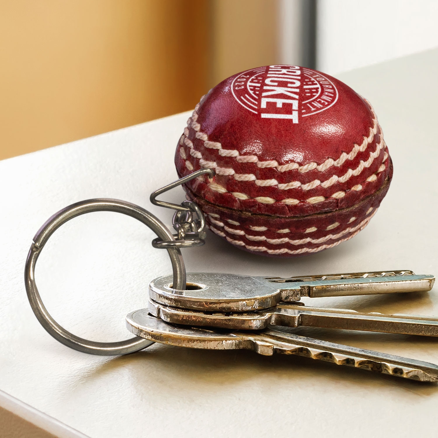 cricket ball key ring feature