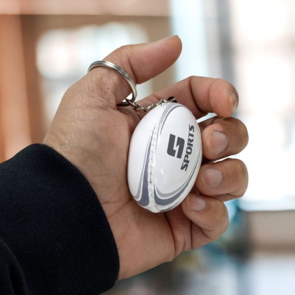 rugby ball key ring feature