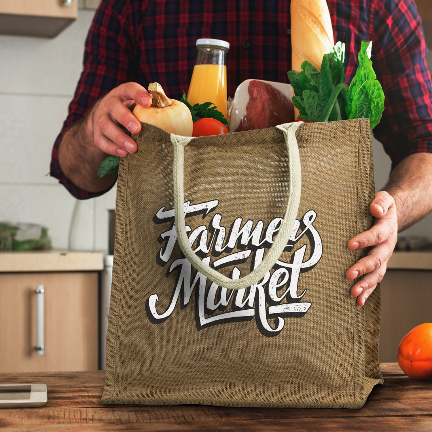 123582 - Lanza Starch Jute Tote Bag - Image 3