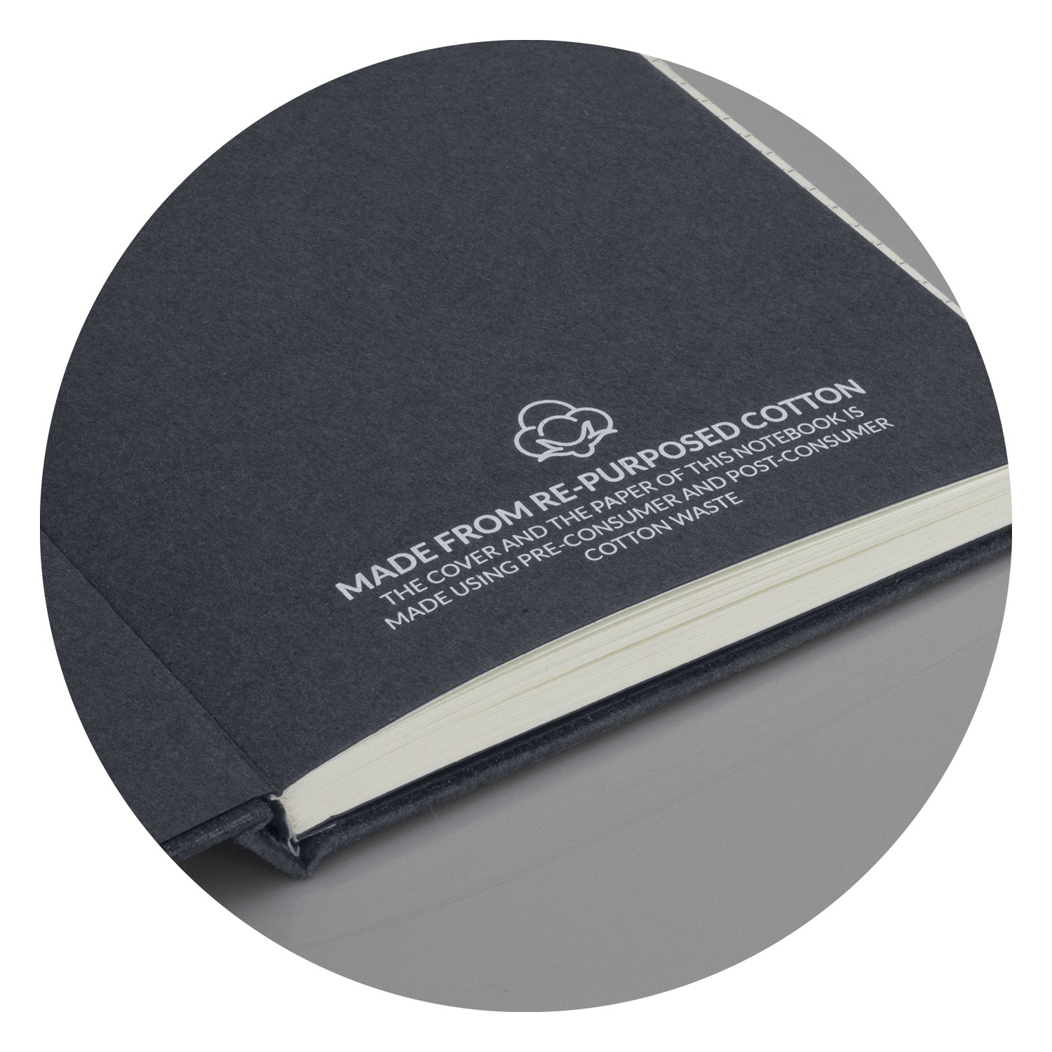 123146 - Recycled Cotton Hard Cover Notebook - Image 8