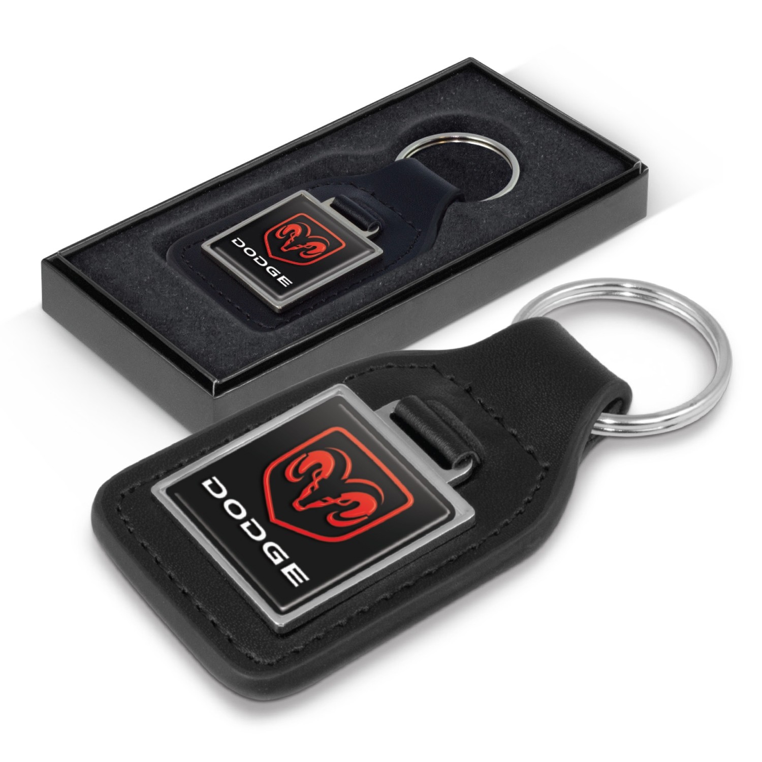 108597 - Baron Leather Key Ring - Square