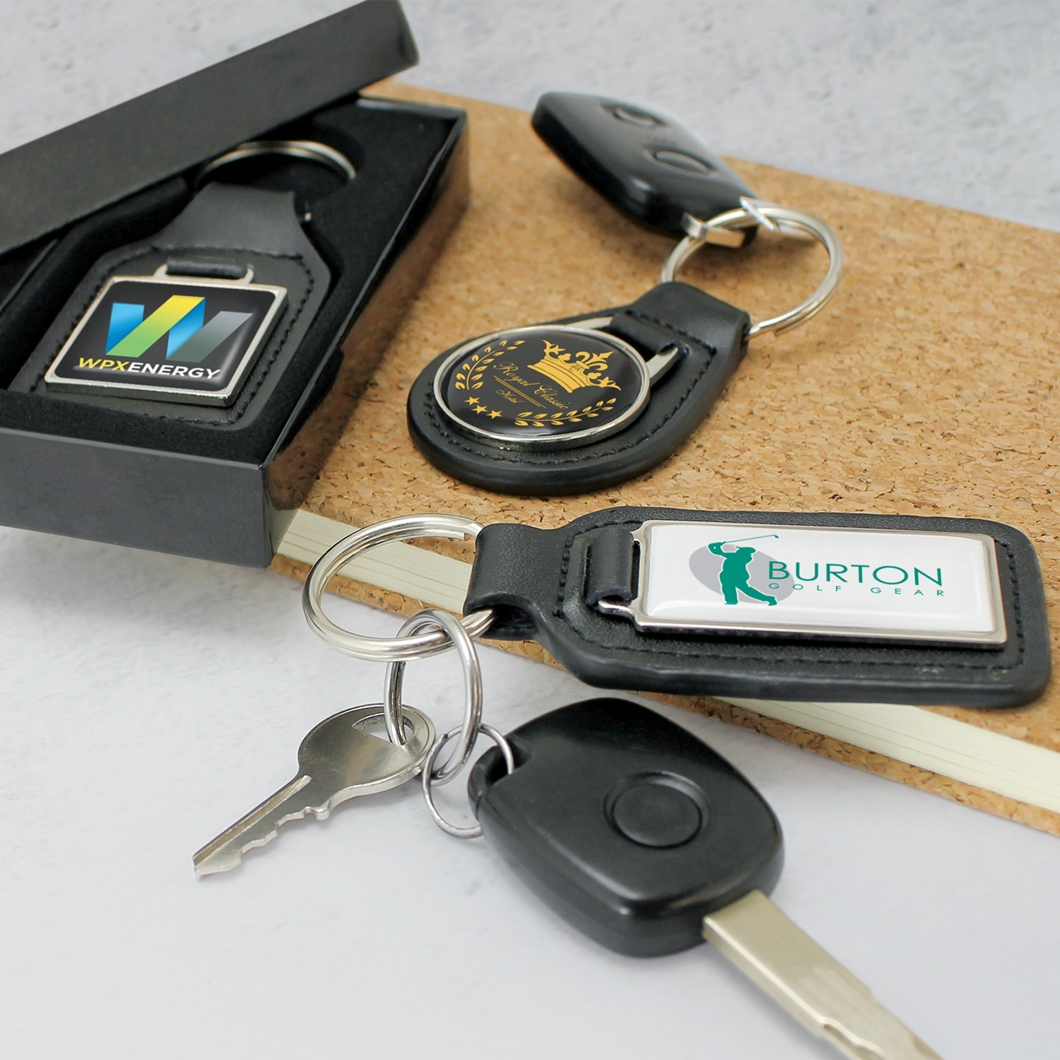 108597 - Baron Leather Key Ring - Square - Image 3
