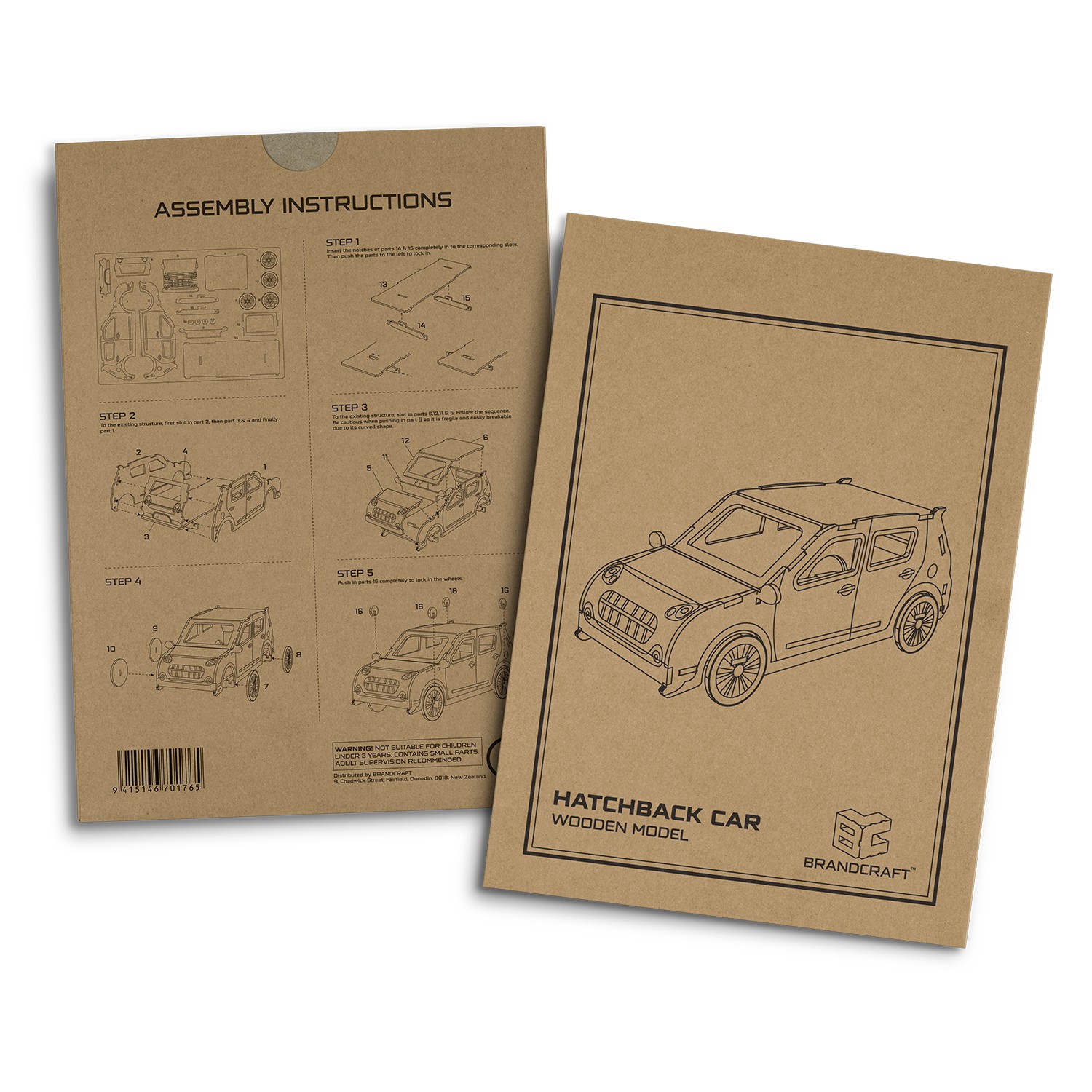 124028 - BRANDCRAFT Hatchback Car Wooden Model - Image 4