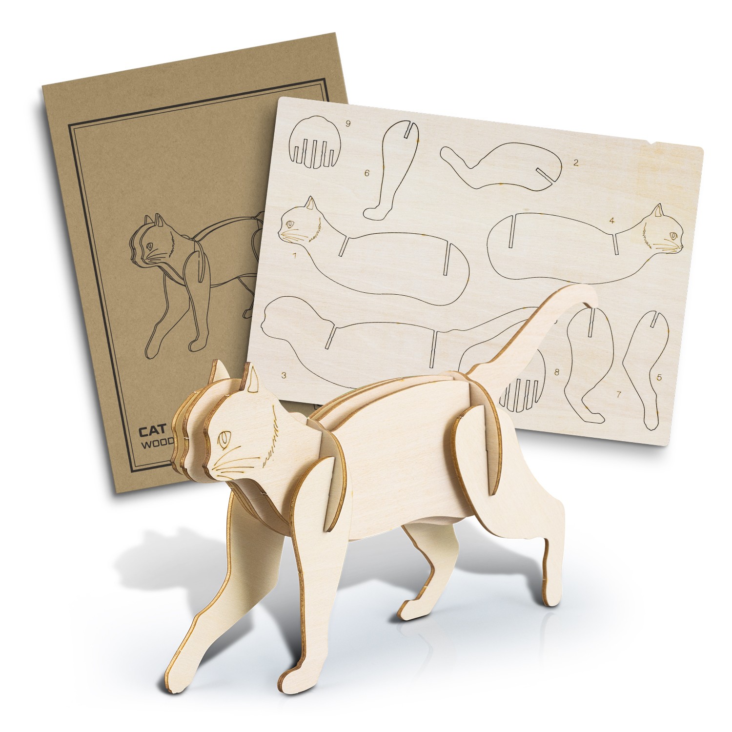 124043 - BRANDCRAFT Cat Wooden Model