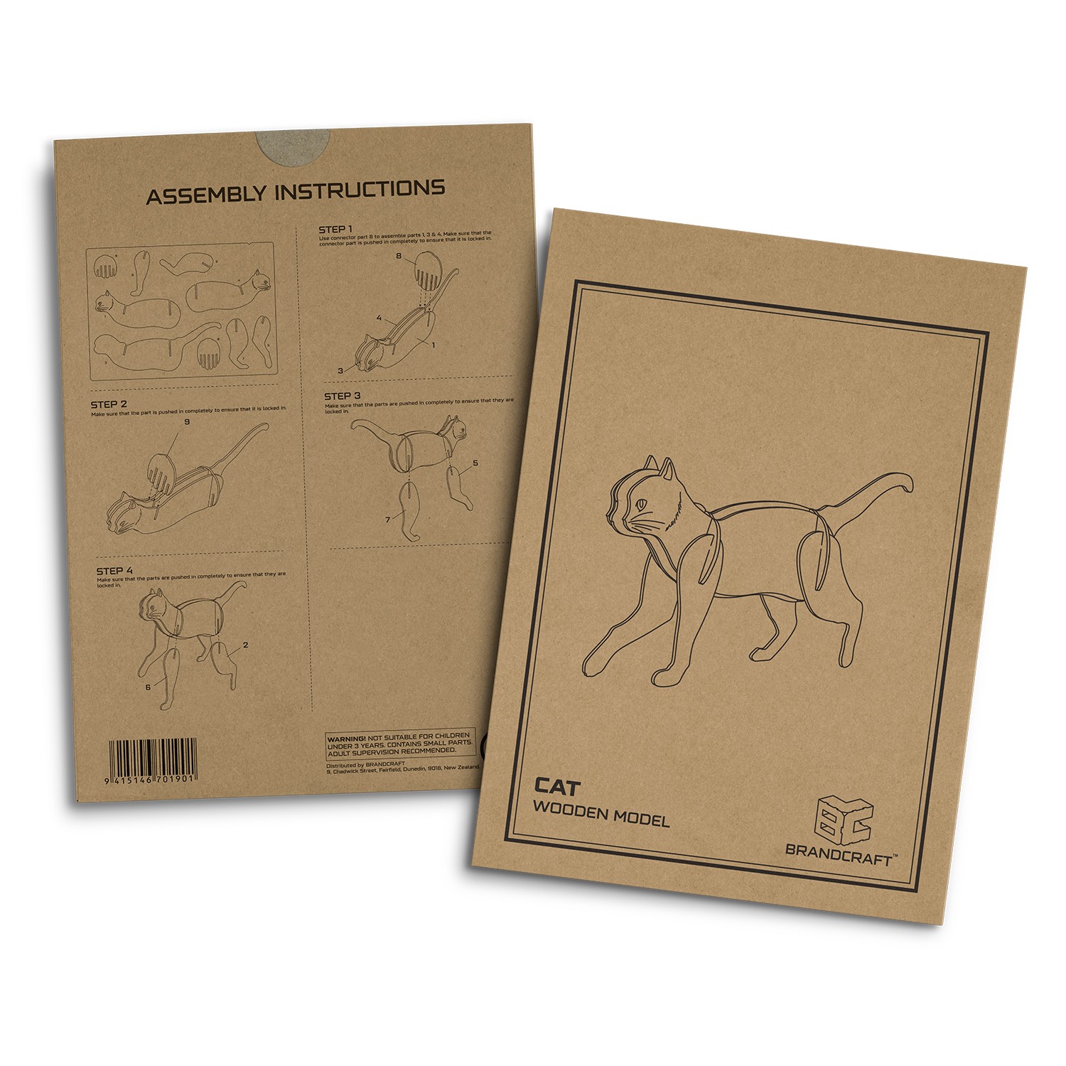 124043 - BRANDCRAFT Cat Wooden Model - Image 4