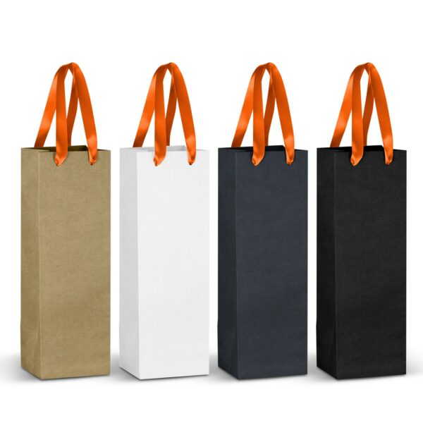 125055 - Champagne Ribbon Handle Paper Bag - Image 4