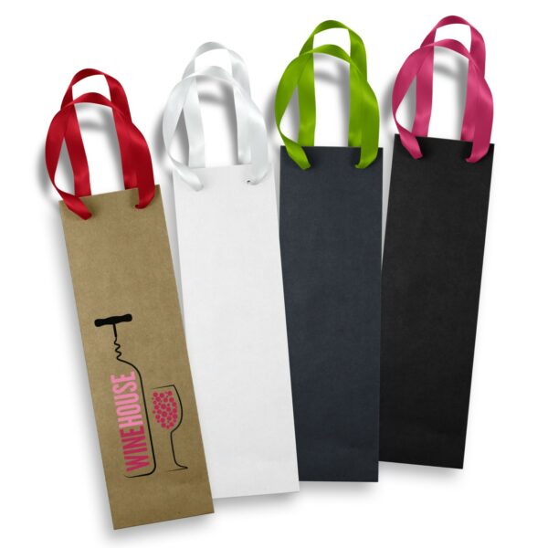 125054 - Wine Ribbon Handle Paper Bag