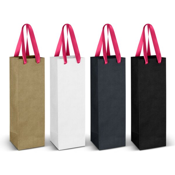 125054 - Wine Ribbon Handle Paper Bag - Image 5