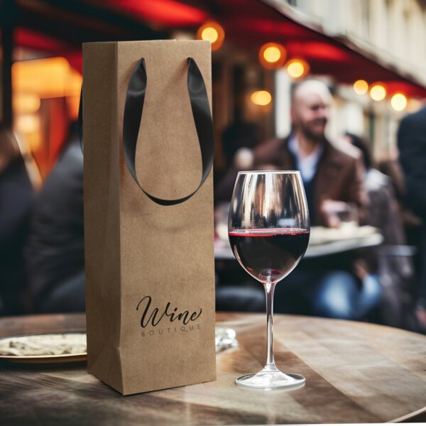 125054 - Wine Ribbon Handle Paper Bag - Image 14