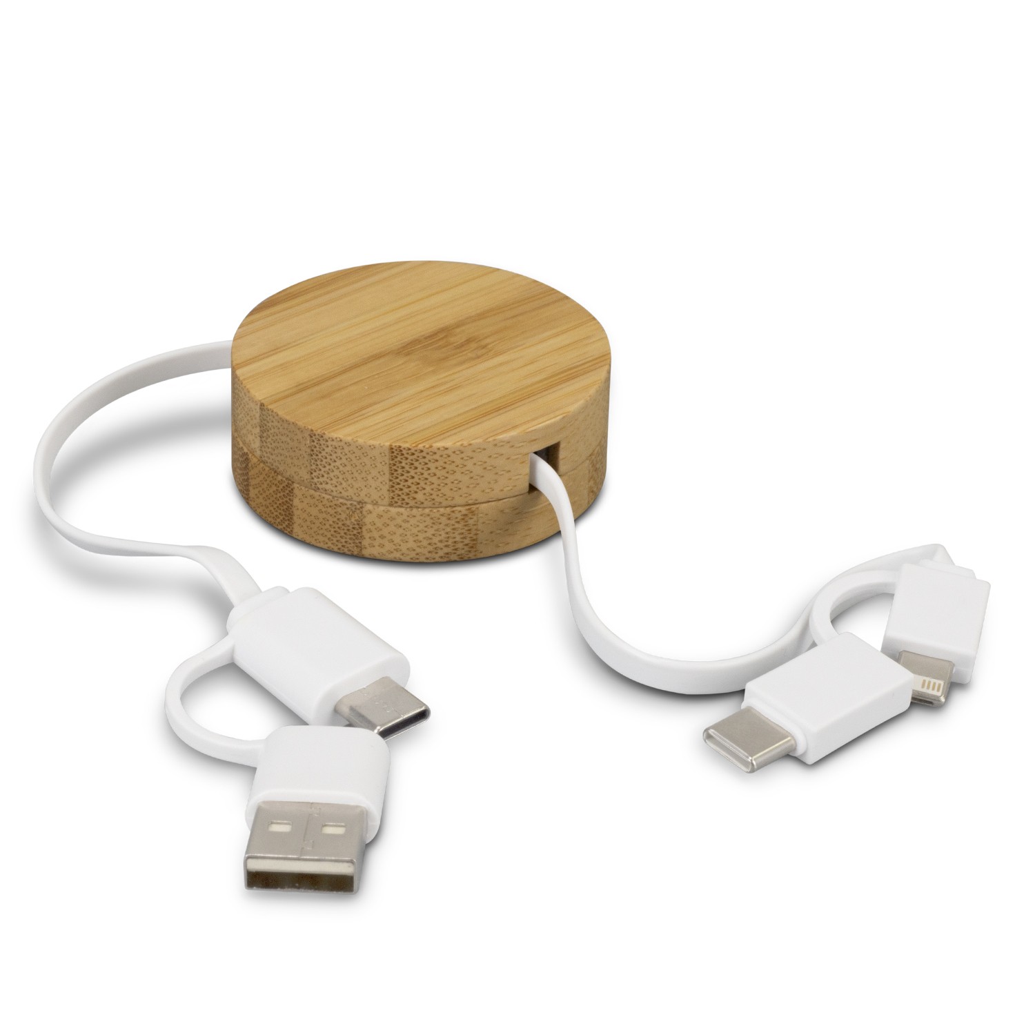 124859 - Bamboo Retractable Charging Cable - Image 3