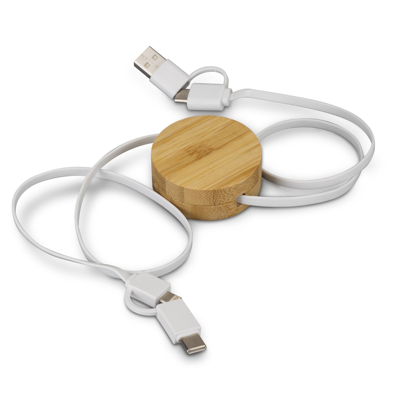 124859 - Bamboo Retractable Charging Cable - Image 4