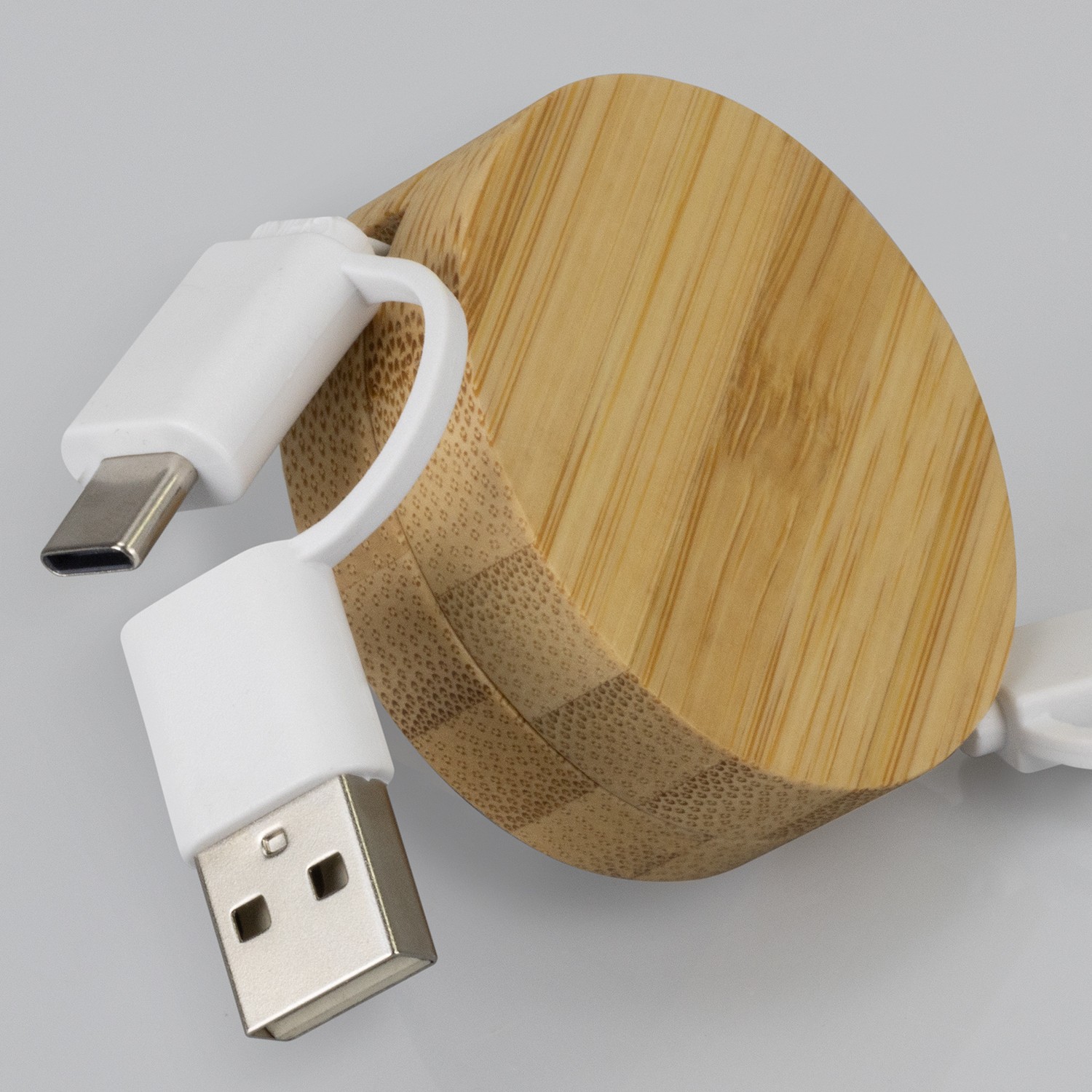 124859 - Bamboo Retractable Charging Cable - Image 5