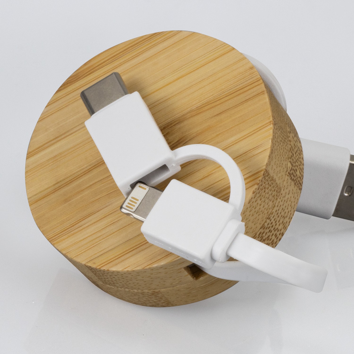 124859 - Bamboo Retractable Charging Cable - Image 6