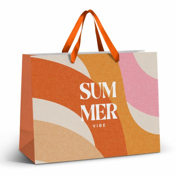 127180 - Extra Large Ribbon Handle Paper Bag - Full Colour