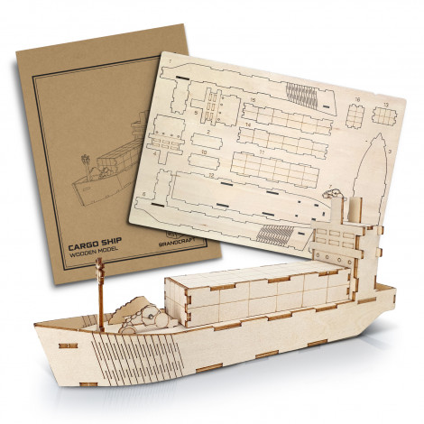 124038 - BRANDCRAFT Cargo Ship Wooden Model - Image 2