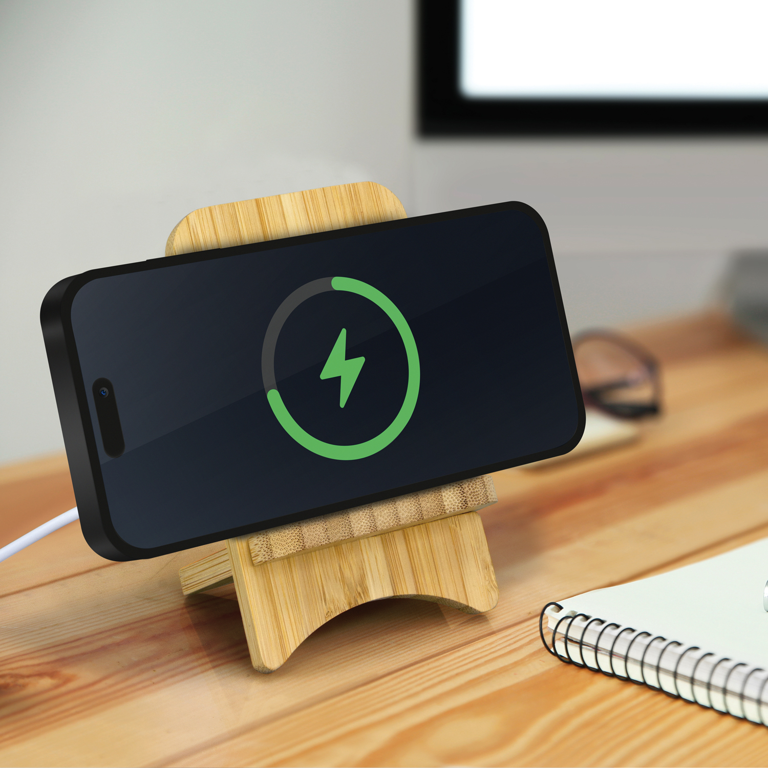 118495 - Bamboo Wireless Charging Stand - Image 5