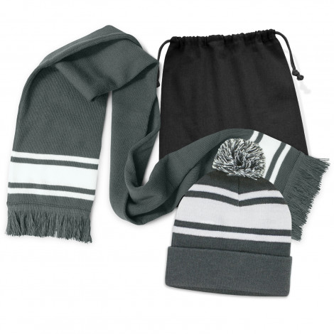 129251 - Commodore Scarf and Beanie with Pom Pom Set - Image 2