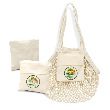 133645 - Cotton Mesh Foldaway Tote Bag - Small - Image 3