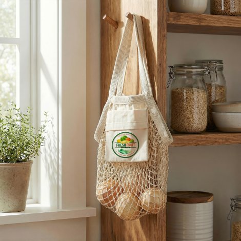 133645 - Cotton Mesh Foldaway Tote Bag - Small - Image 7