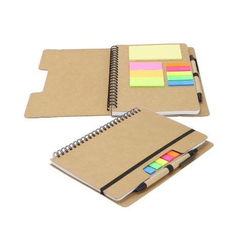 129579 - Kraft Notebook with Notes and Flags