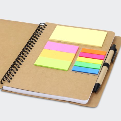129579 - Kraft Notebook with Notes and Flags - Image 4