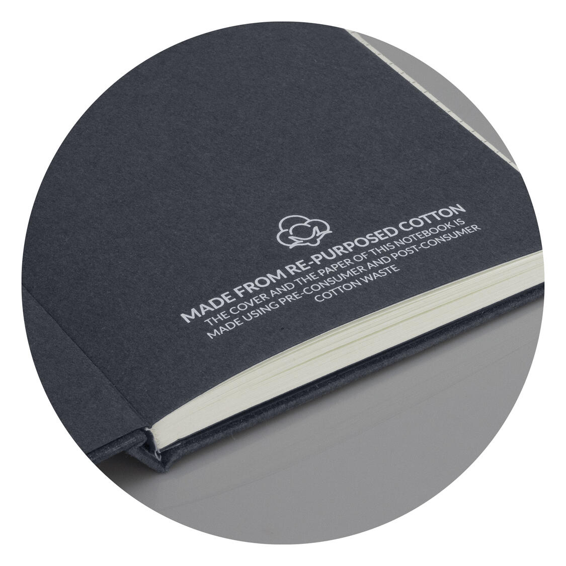 123146 - Recycled Cotton Hard Cover Notebook - Image 5