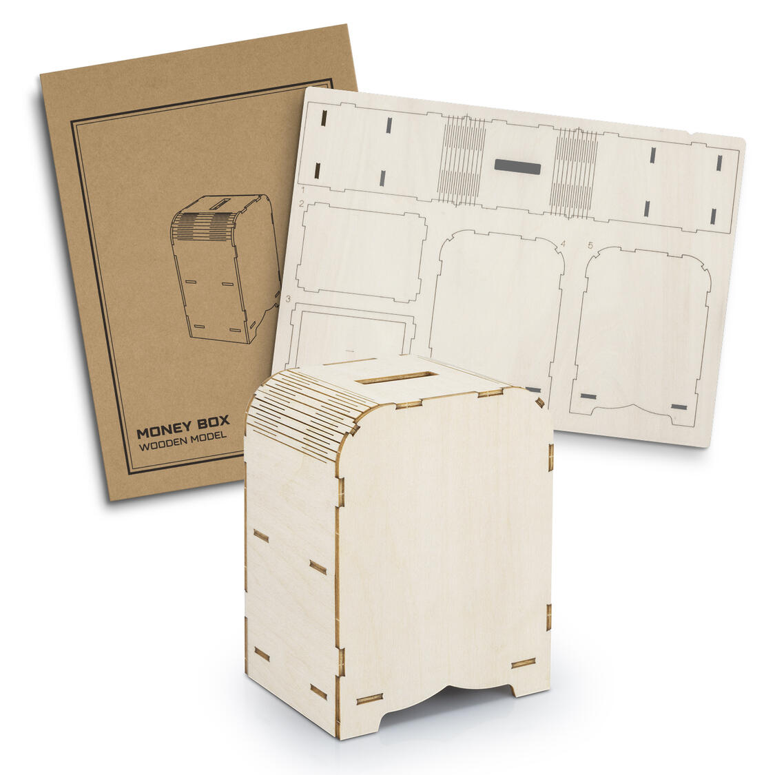 126735 - BRANDCRAFT Money Box Wooden Model - Image 2