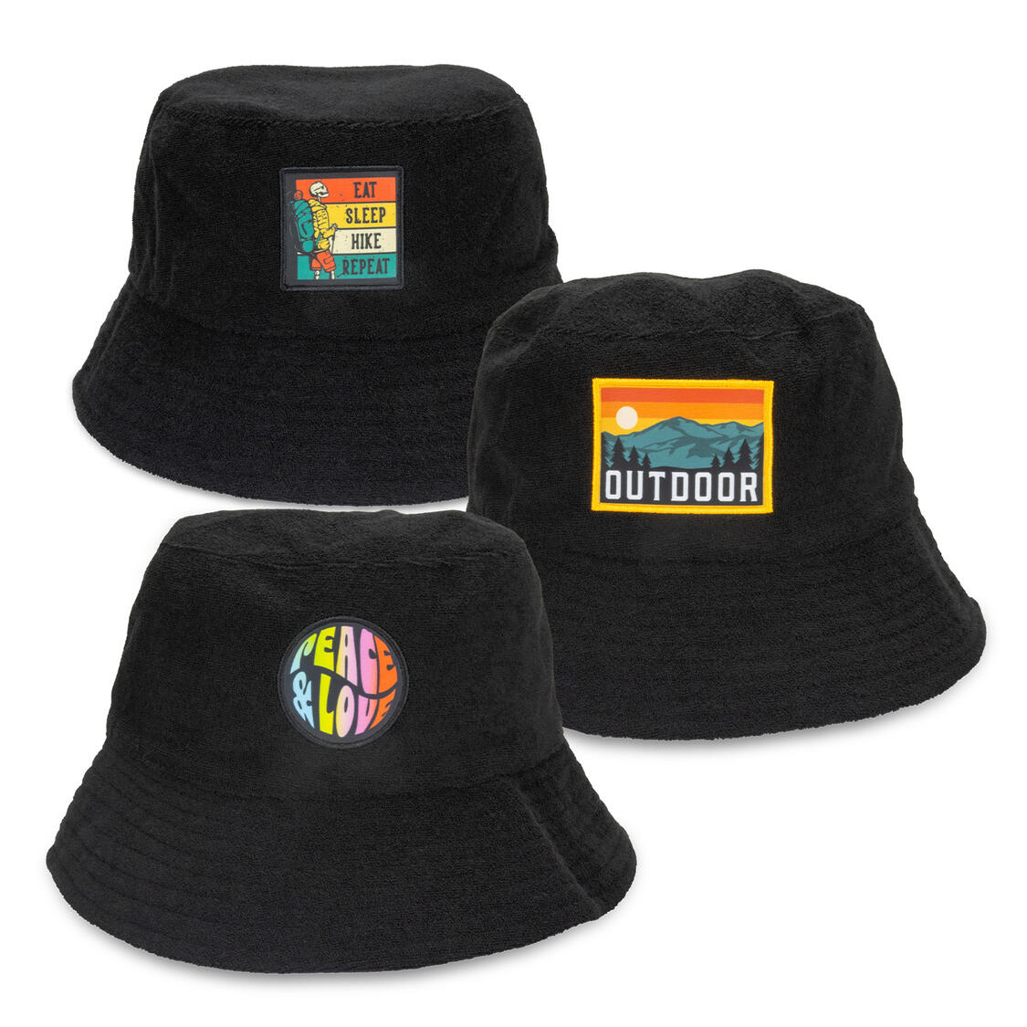 129723 - Terry Towelling Bucket Hat with Full Colour Patch