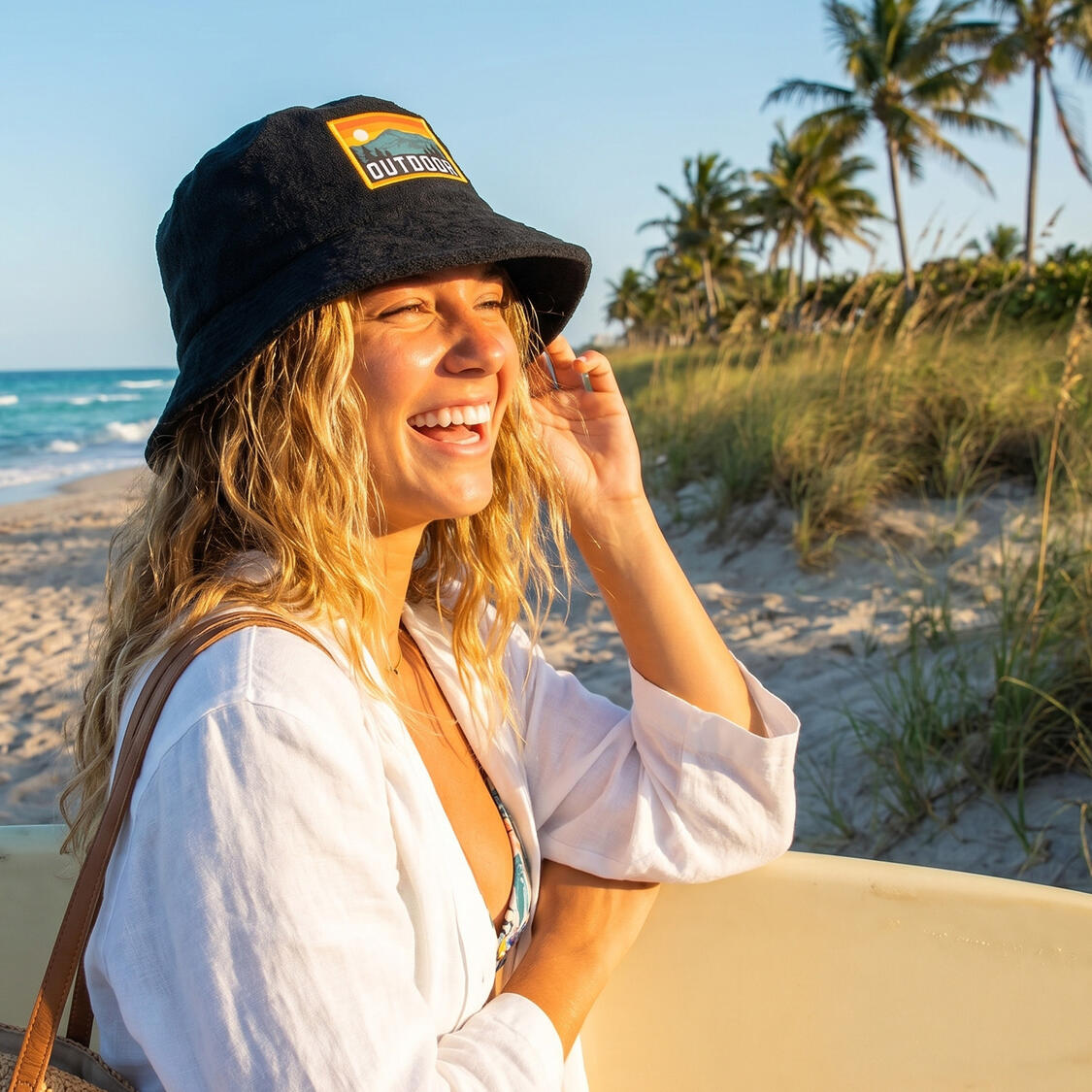 129723 - Terry Towelling Bucket Hat with Full Colour Patch - Image 7